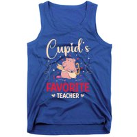 Valentine's Day Pig Lover Funny Cupid's Favorite Teacher Gift Tank Top