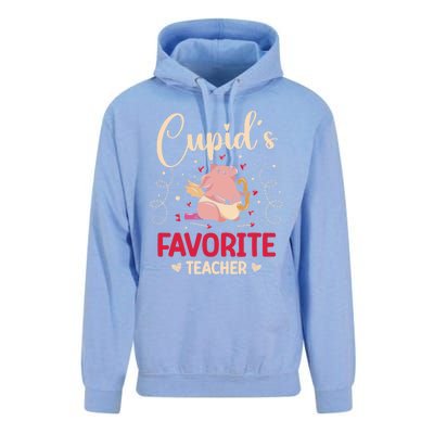 Valentine's Day Pig Lover Funny Cupid's Favorite Teacher Gift Unisex Surf Hoodie