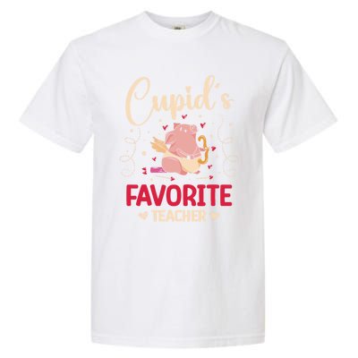 Valentine's Day Pig Lover Funny Cupid's Favorite Teacher Gift Garment-Dyed Heavyweight T-Shirt