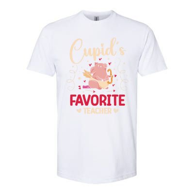 Valentine's Day Pig Lover Funny Cupid's Favorite Teacher Gift Softstyle CVC T-Shirt