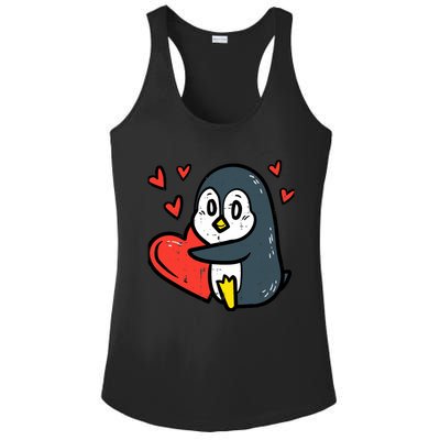 Valentines Day Penguin Heart Boy Girl Toddlers Baby Ladies PosiCharge Competitor Racerback Tank