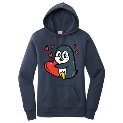 Valentines Day Penguin Heart Boy Girl Toddlers Baby Women's Pullover Hoodie