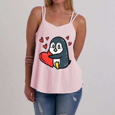 Valentines Day Penguin Heart Boy Girl Toddlers Baby Women's Strappy Tank