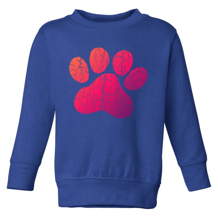 Vintage Dog Paw Funny Gift For Dog Lovers Gift Toddler Sweatshirt