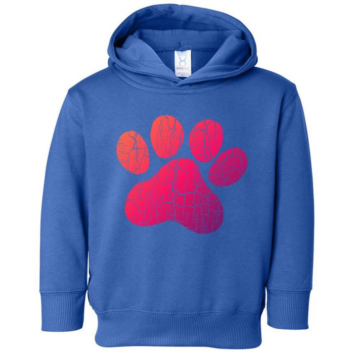 Vintage Dog Paw Funny Gift For Dog Lovers Gift Toddler Hoodie