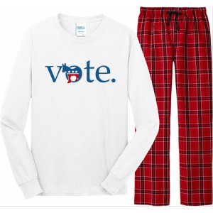 Vote Democratic Party Donkey 2024 Election Vote Biden Long Sleeve Pajama Set