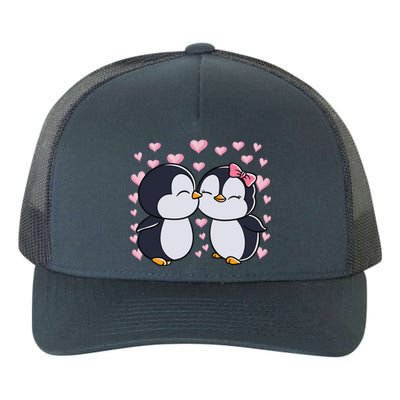 Valentines Day Penguin Couple Penguins Hearts Valentines Day Gift Yupoong Adult 5-Panel Trucker Hat