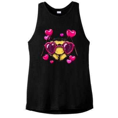 Valentines Day Queen Bee Heart Love Day Couple Bee Lover Cute Gift Ladies PosiCharge Tri-Blend Wicking Tank