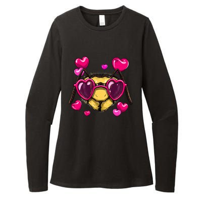 Valentines Day Queen Bee Heart Love Day Couple Bee Lover Cute Gift Womens CVC Long Sleeve Shirt