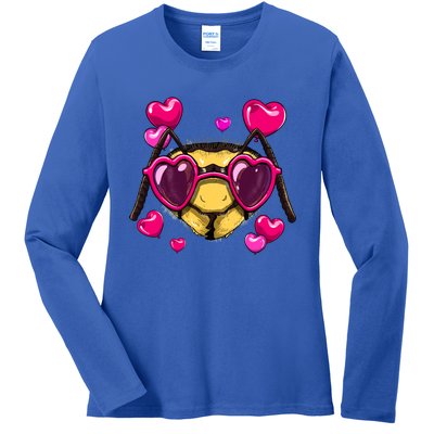 Valentines Day Queen Bee Heart Love Day Couple Bee Lover Cute Gift Ladies Long Sleeve Shirt