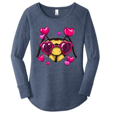 Valentines Day Queen Bee Heart Love Day Couple Bee Lover Cute Gift Women's Perfect Tri Tunic Long Sleeve Shirt