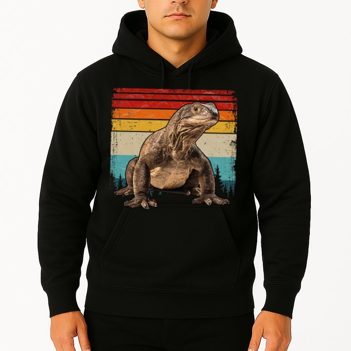 Vintage Distressed Retro Style Cool Komodo Dragon Hoodie