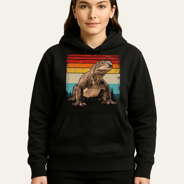Vintage Distressed Retro Style Cool Komodo Dragon Hoodie