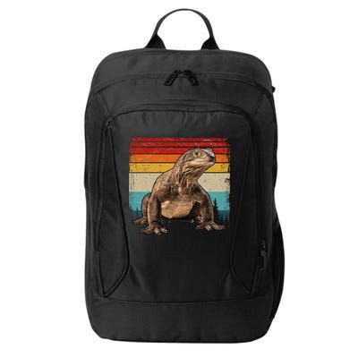 Vintage Distressed Retro Style Cool Komodo Dragon City Backpack