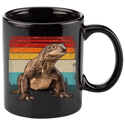 Vintage Distressed Retro Style Cool Komodo Dragon 11oz C Handle Ceramic Mug