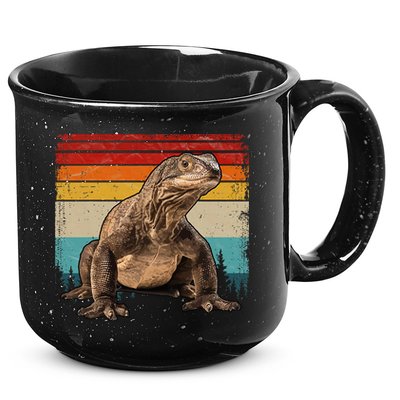 Vintage Distressed Retro Style Cool Komodo Dragon 15oz Campfire Ceramic Mug