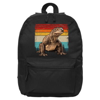 Vintage Distressed Retro Style Cool Komodo Dragon 16 in Basic Backpack
