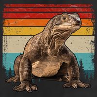 Vintage Distressed Retro Style Cool Komodo Dragon Hat