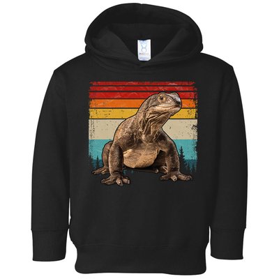 Vintage Distressed Retro Style Cool Komodo Dragon Toddler Hoodie