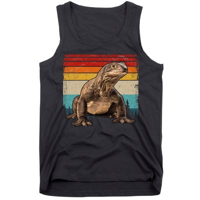 Vintage Distressed Retro Style Cool Komodo Dragon Tank Top