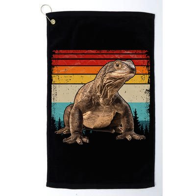 Vintage Distressed Retro Style Cool Komodo Dragon Golf Towel