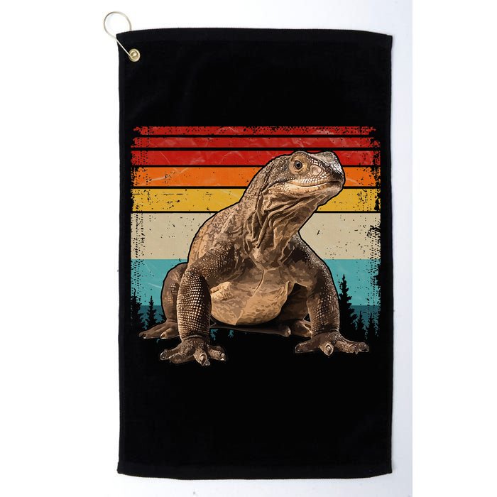 Vintage Distressed Retro Style Cool Komodo Dragon Golf Towel