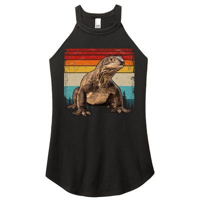 Vintage Distressed Retro Style Cool Komodo Dragon Women's Perfect Tri Rocker Tank