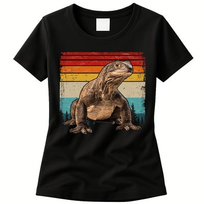 Vintage Distressed Retro Style Cool Komodo Dragon Womens T-Shirt