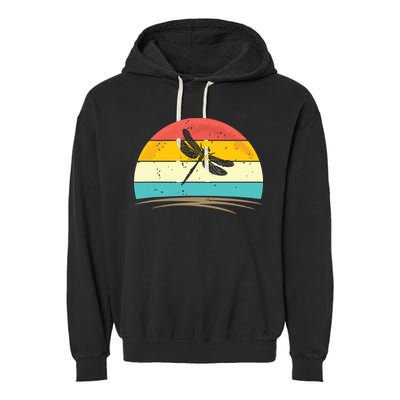 Vintage Dragonfly Retro Distressed Dragonfly Lover Garment-Dyed Fleece Hoodie