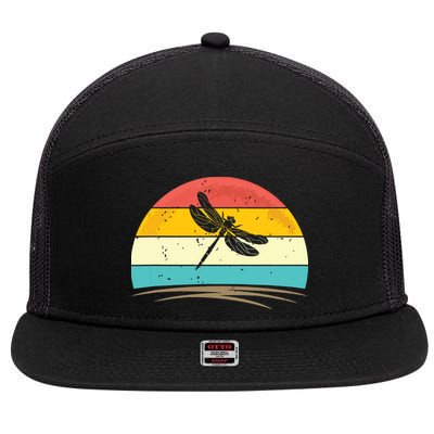 Vintage Dragonfly Retro Distressed Dragonfly Lover 7 Panel Mesh Trucker Snapback Hat
