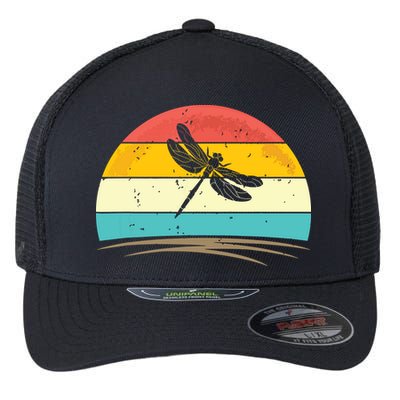 Vintage Dragonfly Retro Distressed Dragonfly Lover Flexfit Unipanel Trucker Cap