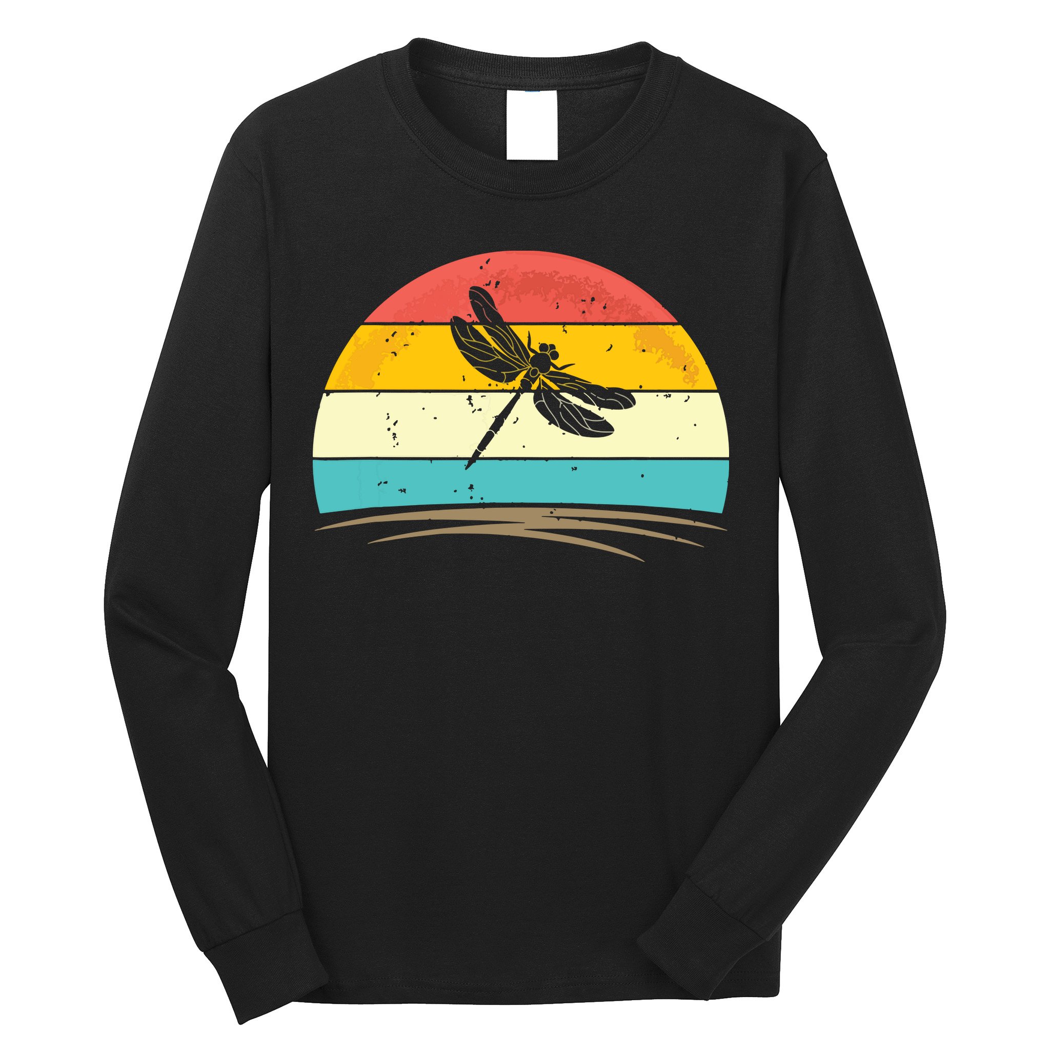 Vintage Dragonfly Retro Distressed Dragonfly Lover Long Sleeve Shirt