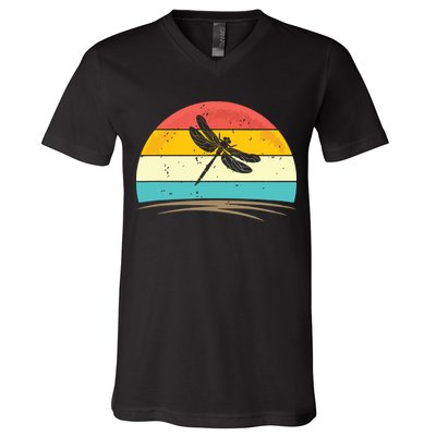 Vintage Dragonfly Retro Distressed Dragonfly Lover V-Neck T-Shirt