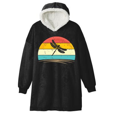 Vintage Dragonfly Retro Distressed Dragonfly Lover Hooded Wearable Blanket