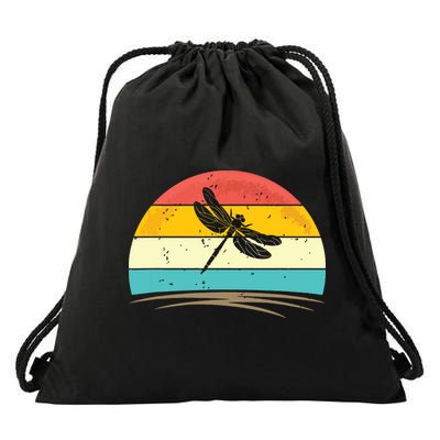 Vintage Dragonfly Retro Distressed Dragonfly Lover Drawstring Bag