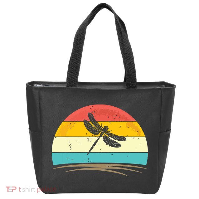 Vintage Dragonfly Retro Distressed Dragonfly Lover Zip Tote Bag