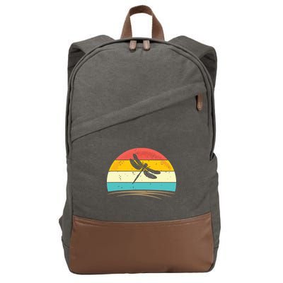 Vintage Dragonfly Retro Distressed Dragonfly Lover Cotton Canvas Backpack