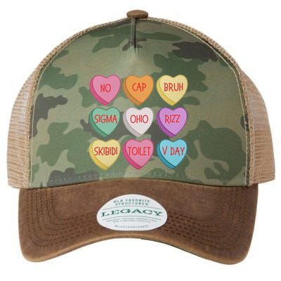 ValentineS Day Rizz Candy Heart Groovy Legacy Tie Dye Trucker Hat