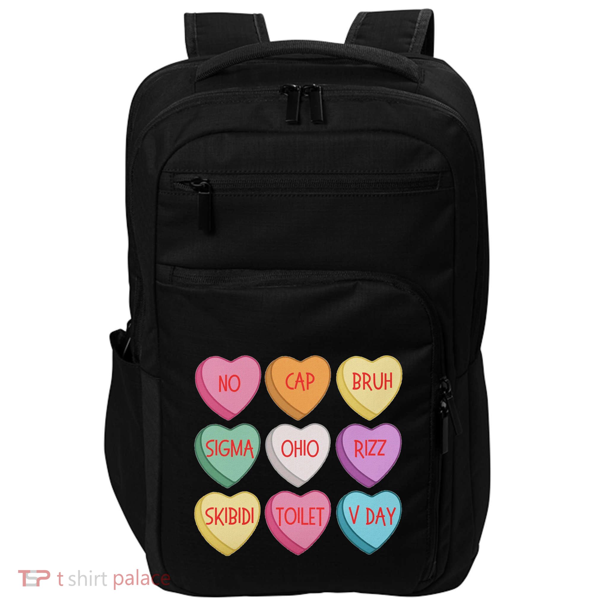 ValentineS Day Rizz Candy Heart Groovy Impact Tech Backpack