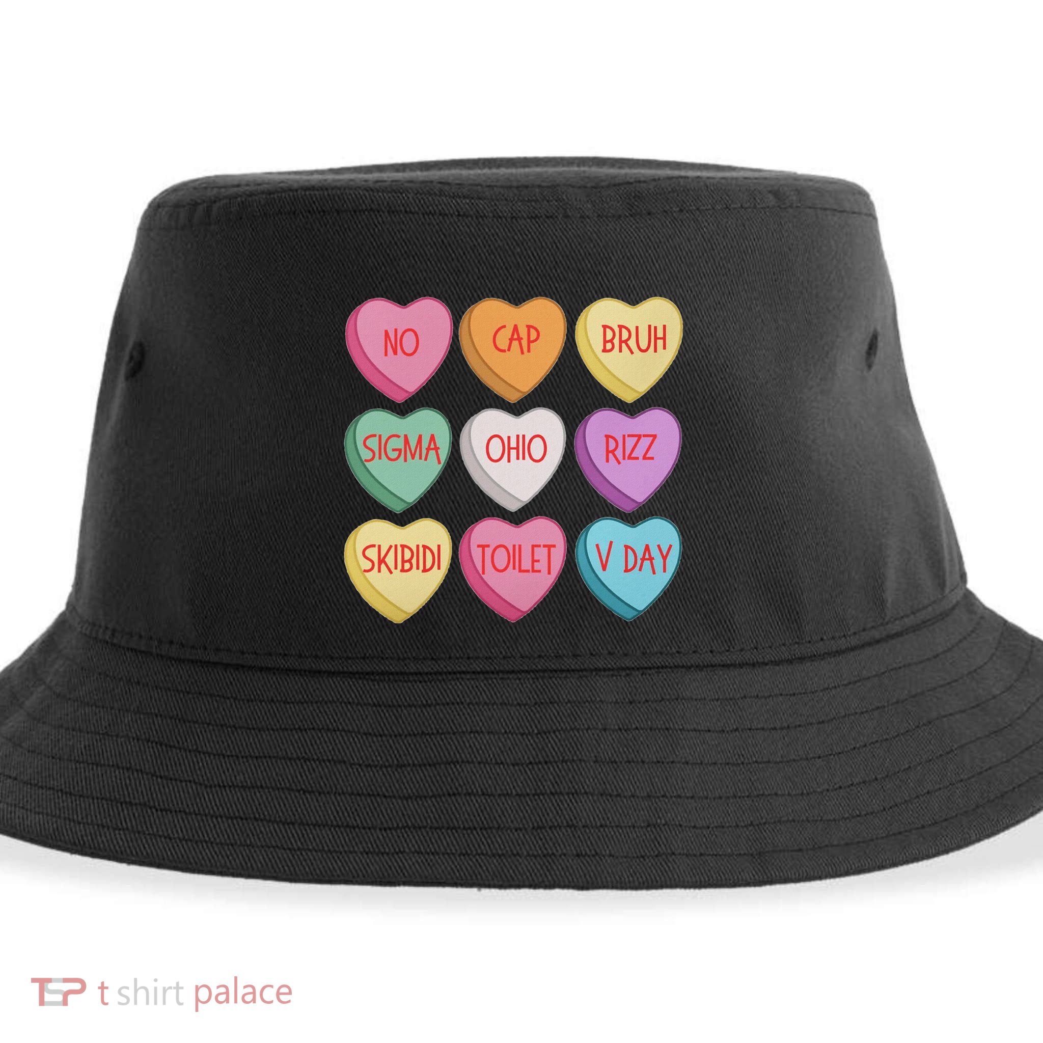 ValentineS Day Rizz Candy Heart Groovy Sustainable Bucket Hat