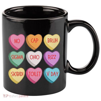 ValentineS Day Rizz Candy Heart Groovy 11oz C Handle Ceramic Mug