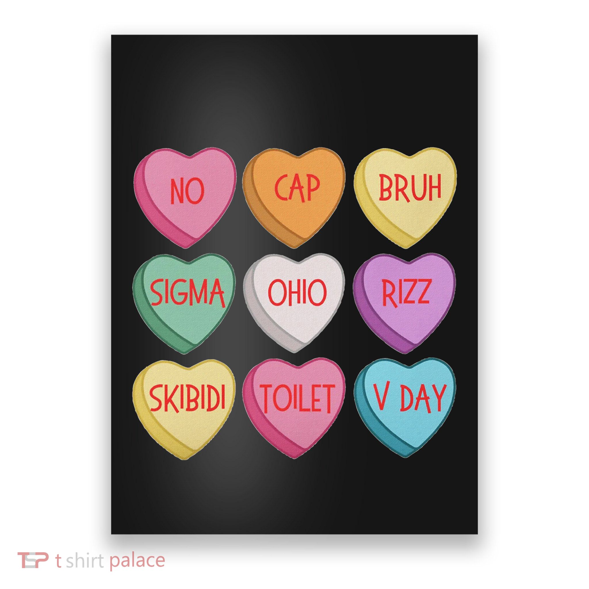 ValentineS Day Rizz Candy Heart Groovy Poster