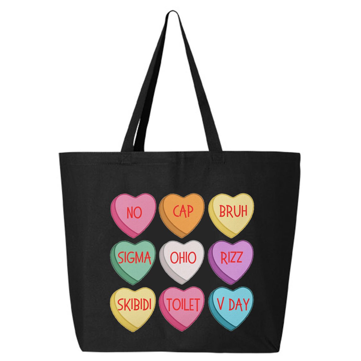 ValentineS Day Rizz Candy Heart Groovy 25L Jumbo Tote