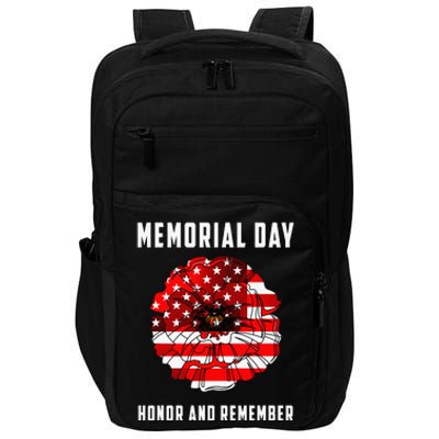 Veterans Day Red Poppy Flower Usa Memorial Day Impact Tech Backpack