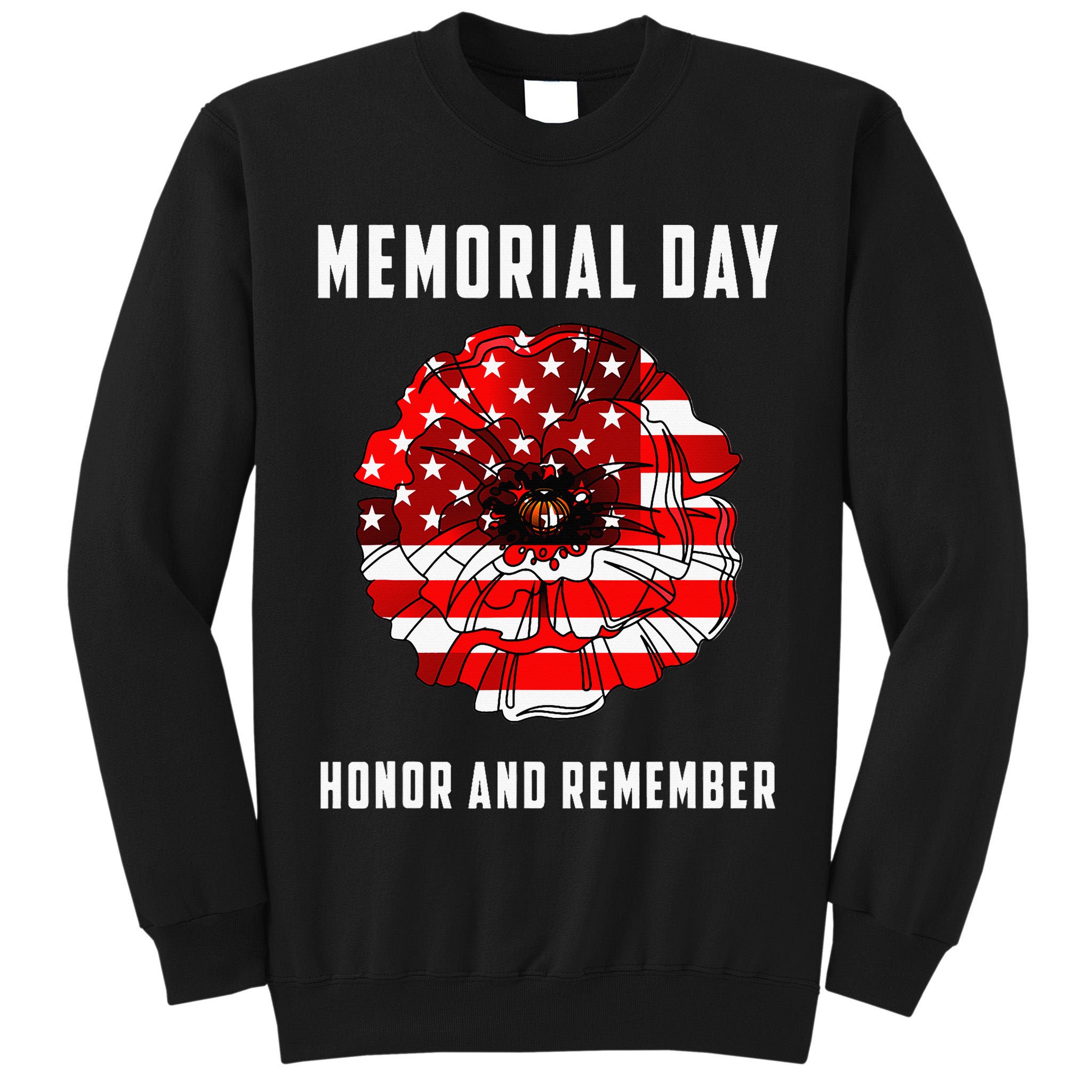 Veterans Day Red Poppy Flower Usa Memorial Day Tall Sweatshirt