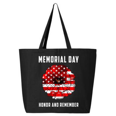 Veterans Day Red Poppy Flower Usa Memorial Day 25L Jumbo Tote