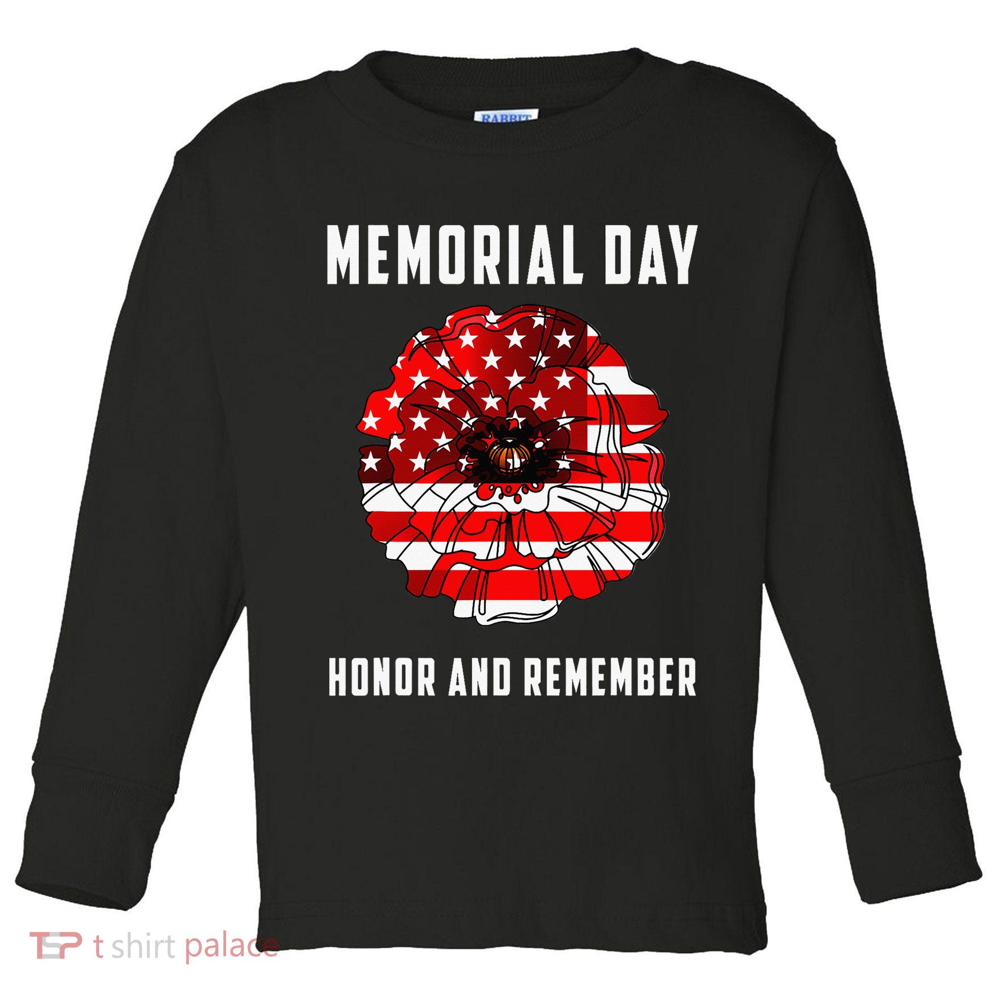 Veterans Day Red Poppy Flower Usa Memorial Day Toddler Long Sleeve Shirt