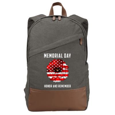 Veterans Day Red Poppy Flower Usa Memorial Day Cotton Canvas Backpack