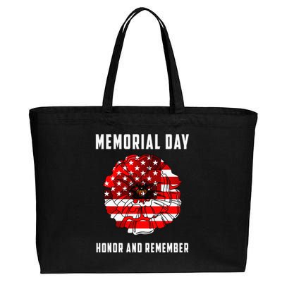 Veterans Day Red Poppy Flower Usa Memorial Day Cotton Canvas Jumbo Tote