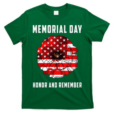 Veterans Day Red Poppy Flower Usa Memorial Day T-Shirt